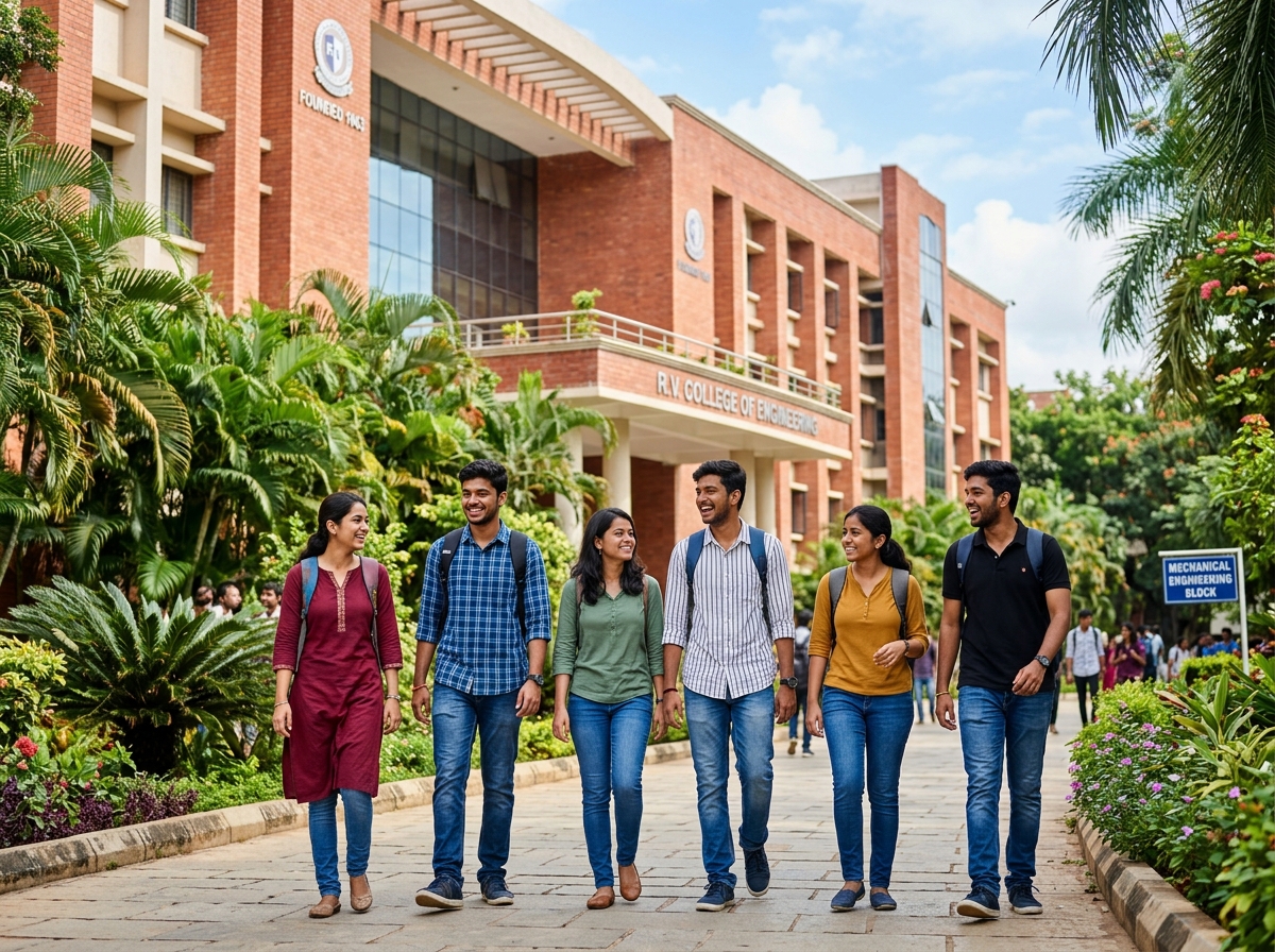 Engineering students at RV College of Engineering Bengaluru campus